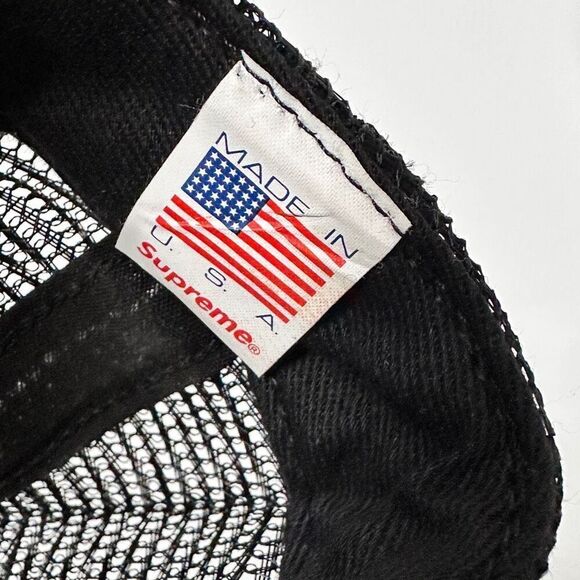 Supreme Strawberry Mesh Back 5-panel Black Cap Hat SS17 - Picture 12 of 13
